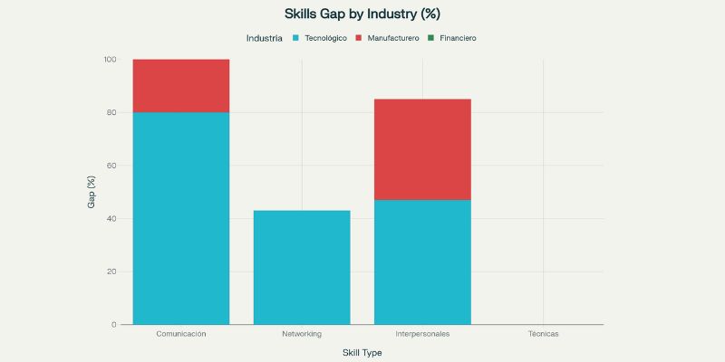 Brechas de habilidades por industria en graduados MBA para 2025.